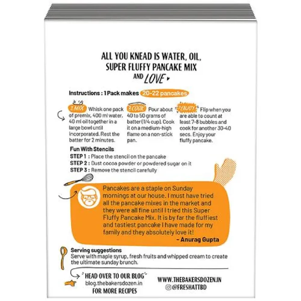 The Baker's Dozen Super Fluffy Pancake Mix - Eggless, No Preservatives, 400g-2.webp